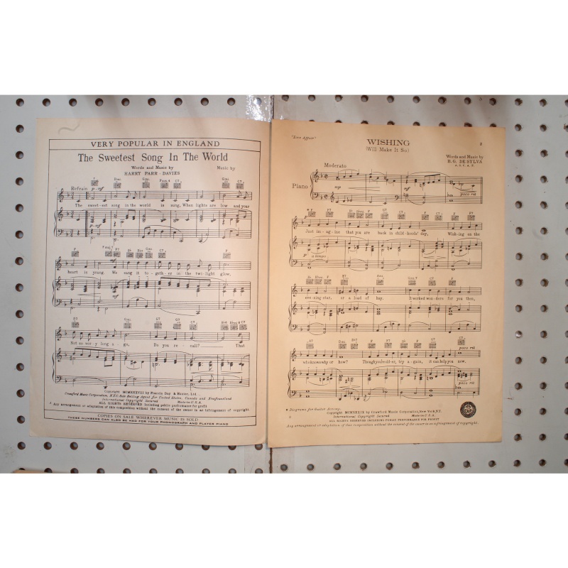 1938 - Wishing will make it so - love affair - Sheet Music
