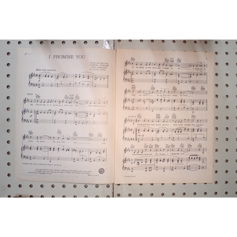 1938 - I promise you - Sheet Music