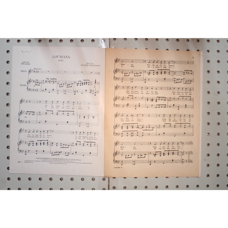 1923 - Lousiana song - Sheet Music