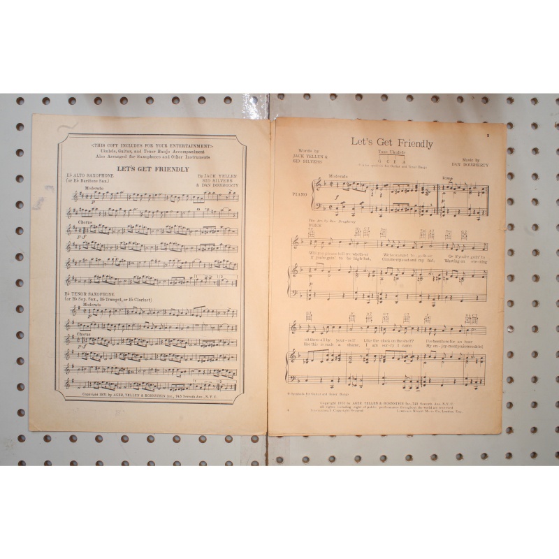 1931 - Lets get friendly - Sheet Music