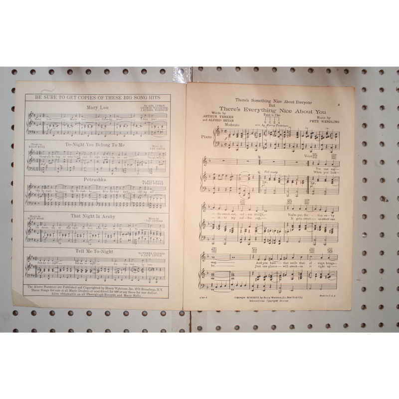 1927 - Theres everything nice about you - Sheet Music