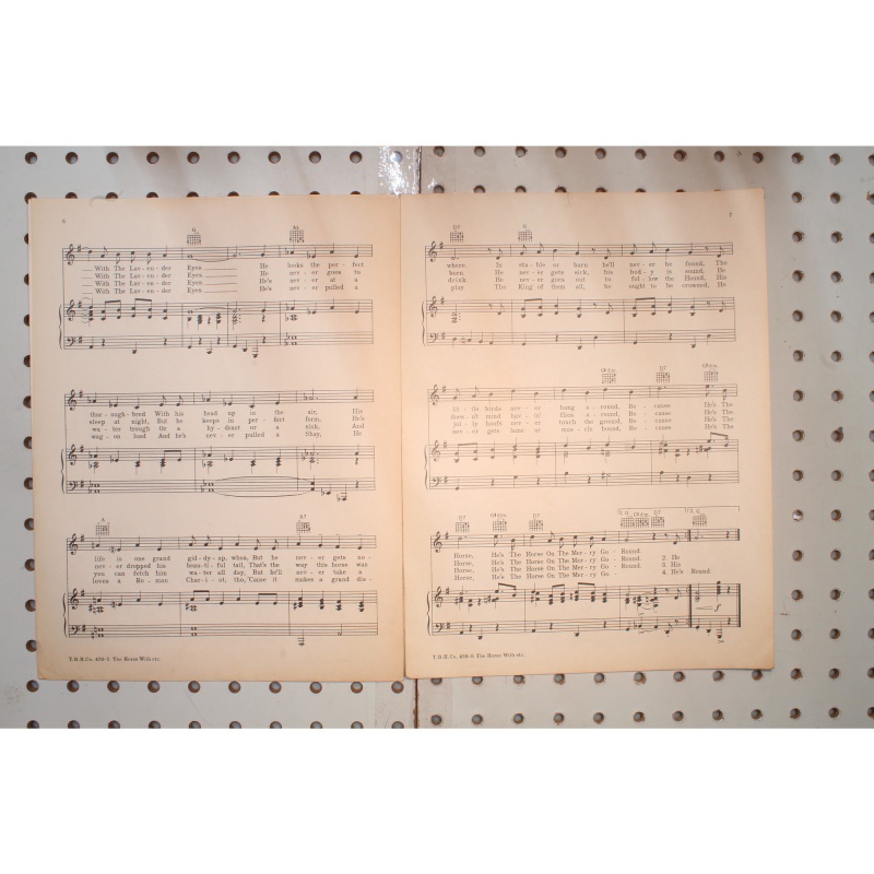 1935 - The horse with the lavender eyes - Sheet Music