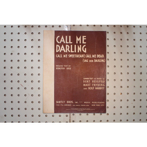 1931 - Call me darling - Sheet Music