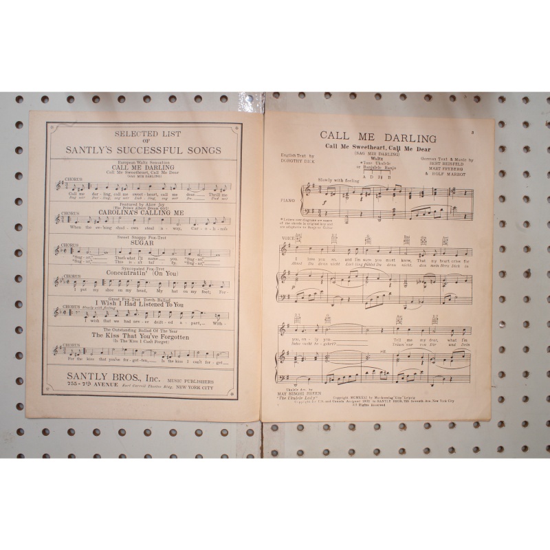 1931 - Call me darling - Sheet Music