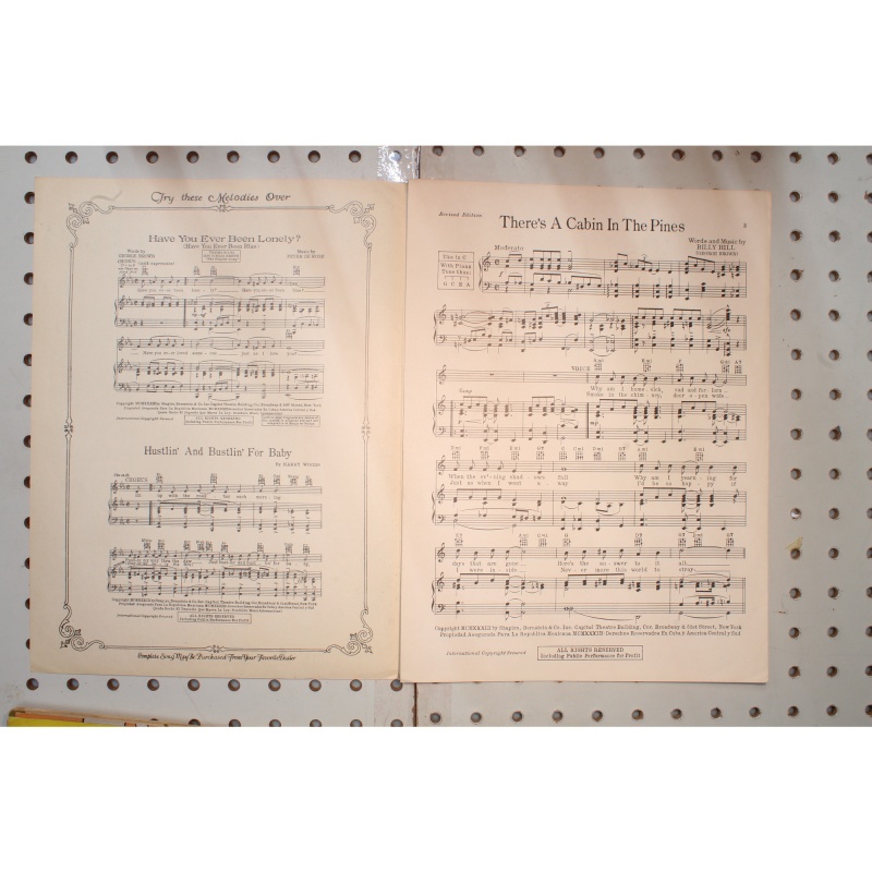1933 - Theres a cabin in the Pines - Sheet Music
