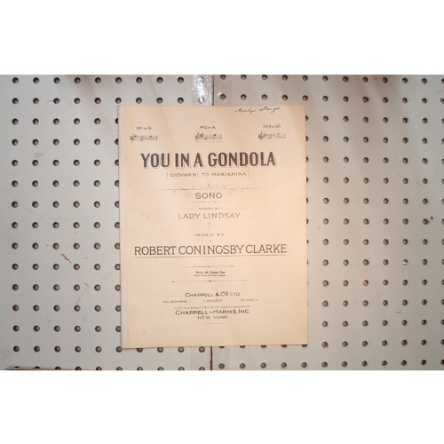 1920 - You in a gondola lady Lindsay - Sheet Music