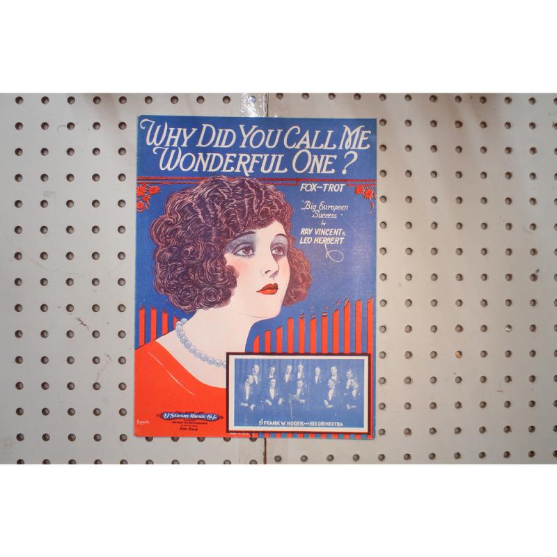 1925 - why did you call me wonderful one - Sheet Music