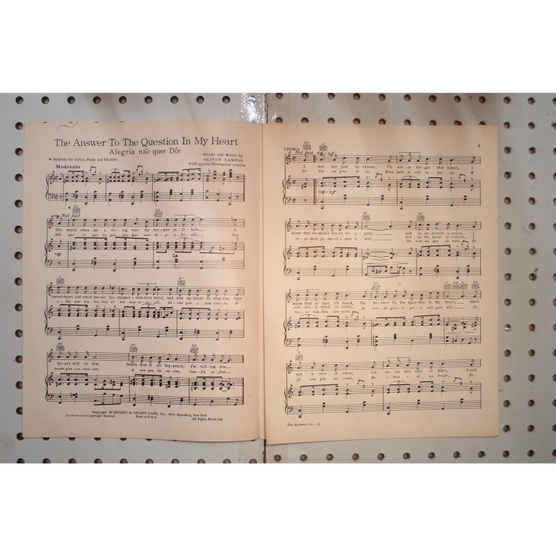 1936 - The answer to the question in my heart - Sheet Music