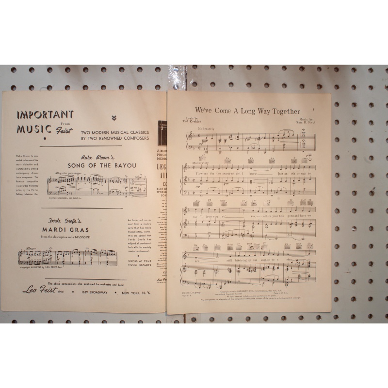 1939 - Weve come a long way together - Sheet Music