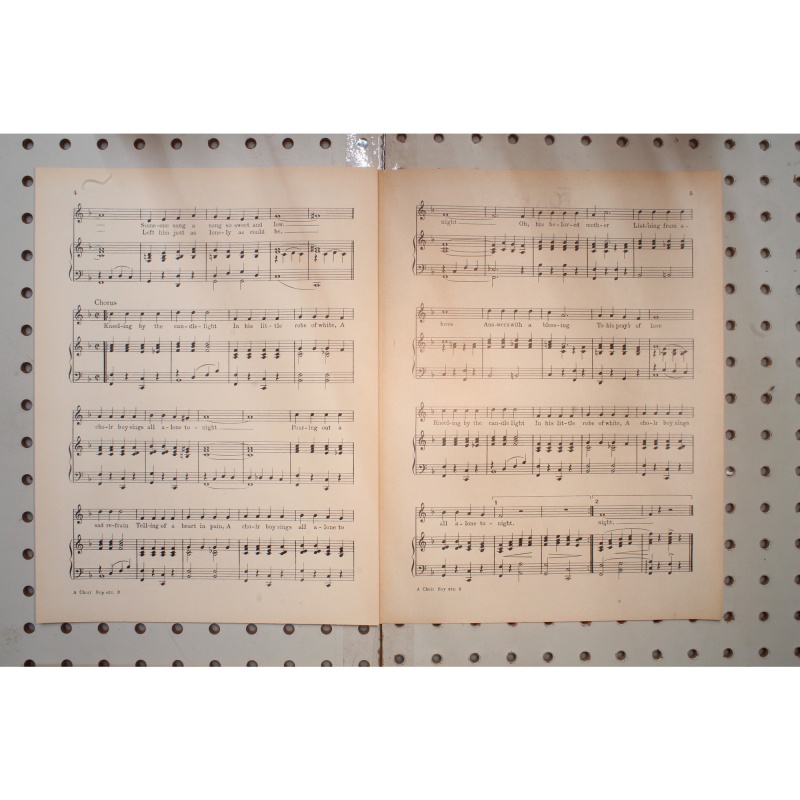 1928 - A choir boy sings all alone tonight - Sheet Music