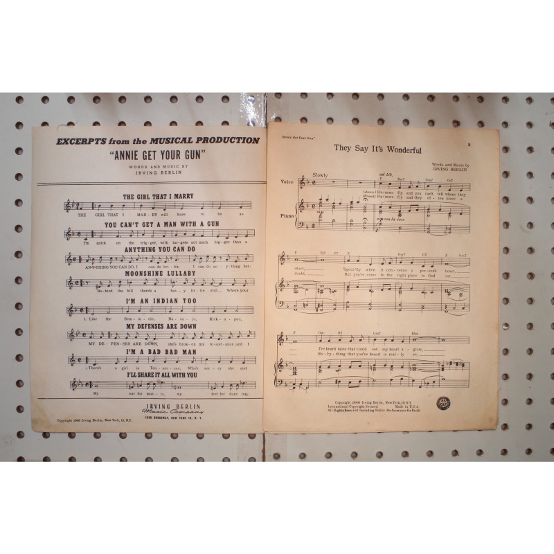 1946 - They say its wonderful Irving Berlin - Sheet Music