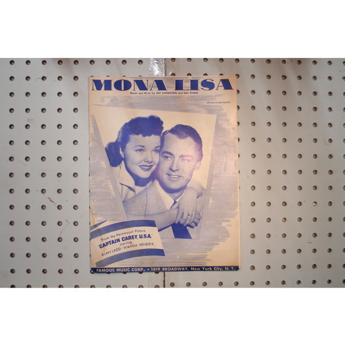 1949 - Mona Lisa Capt. Carey USA - Sheet Music