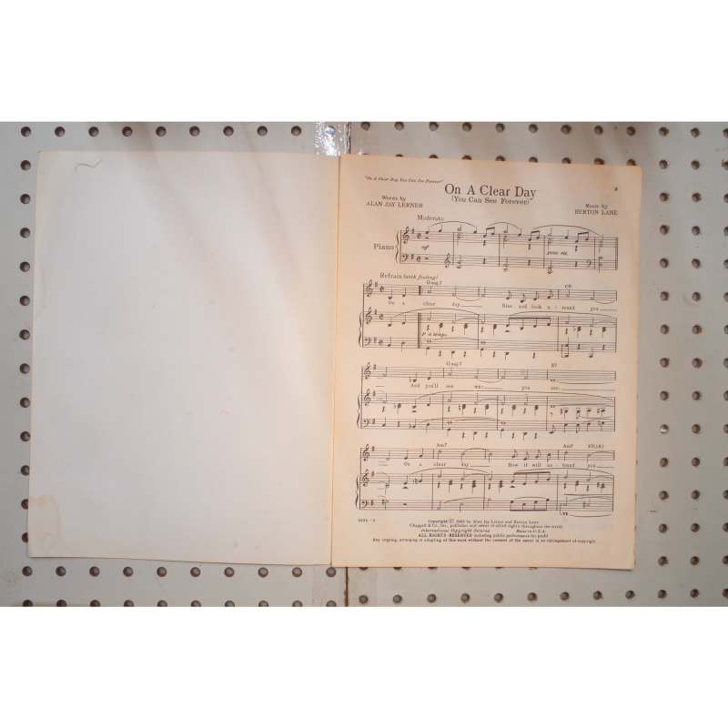 1965 - On a clear day Barbra Streisand - Sheet Music