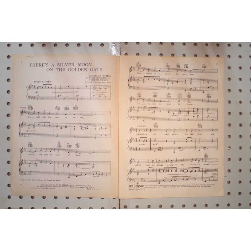 1936 - There is a silver moon on the Golden gate - Sheet Music