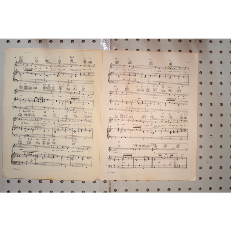 1943 - So tired - Sheet Music