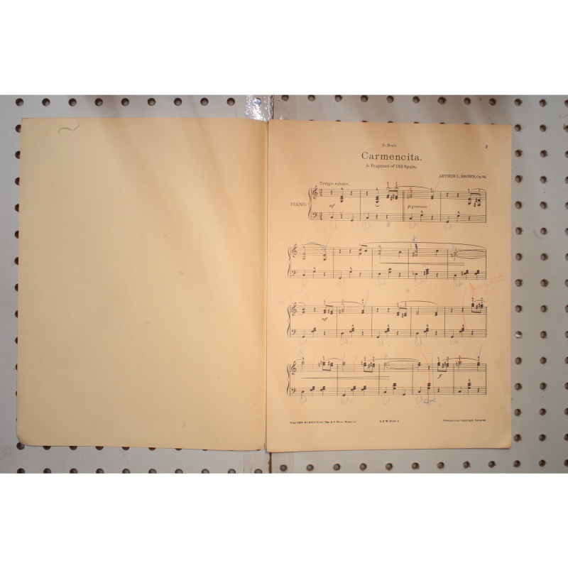 1928 - Carmencita a fragment of old Spain - Sheet Music