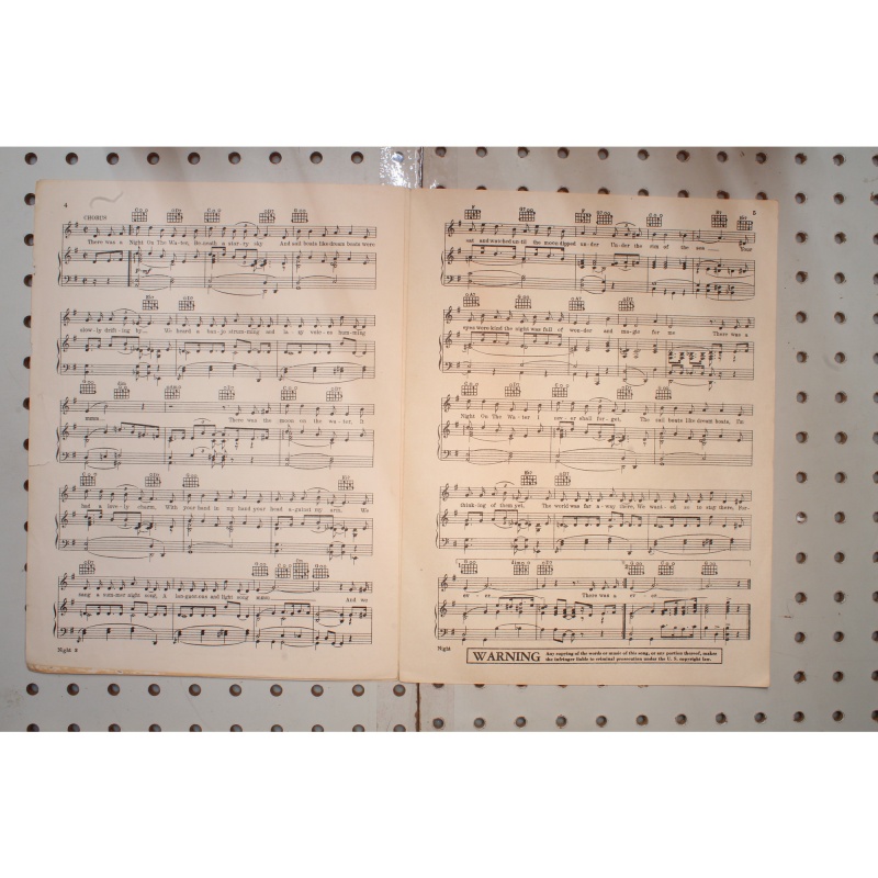 1933 - There was a night on the water - Sheet Music