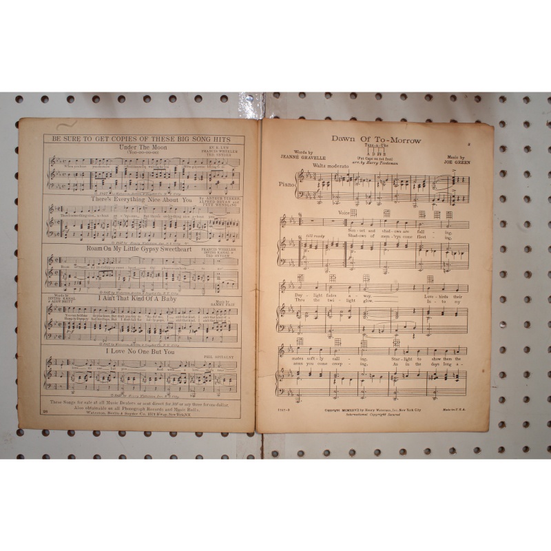 1927 - Dawn of tomorrow - Sheet Music