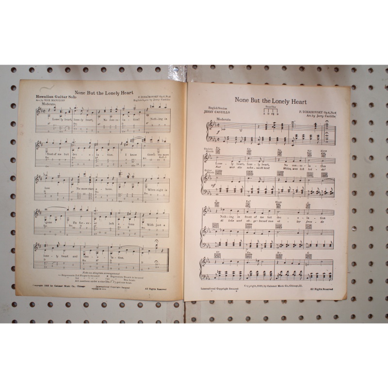 1931 - None but the lonely heart - Sheet Music