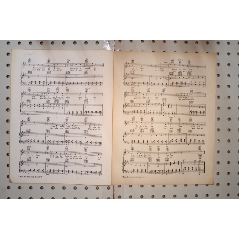 1931 - None but the lonely heart - Sheet Music