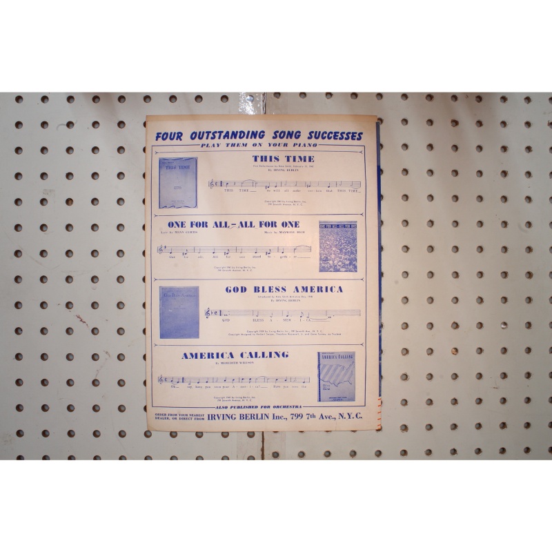 1942 - White Christmas Irving Berlin Holiday Inn - Sheet Music