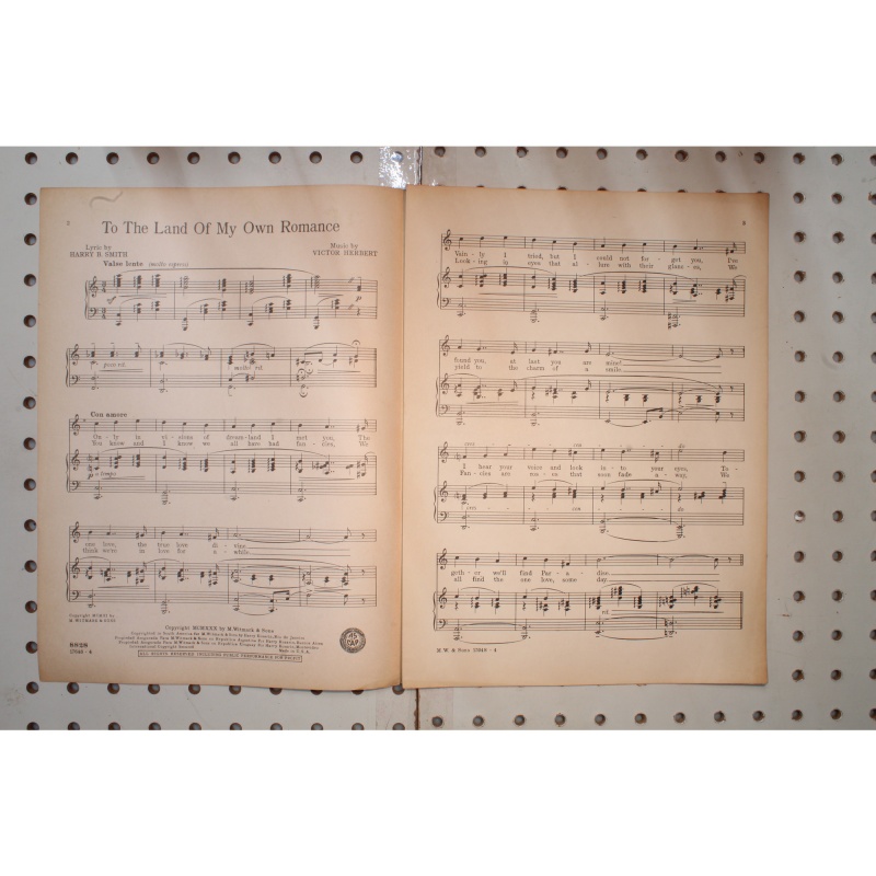 1930 - To the land of my own romance Victor Herbert - Sheet Music