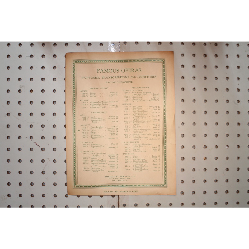 1909 - Famous operas for the pianoforte - Sheet Music