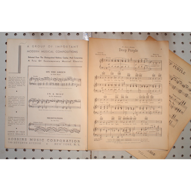 1934 - Deep purple - Sheet Music