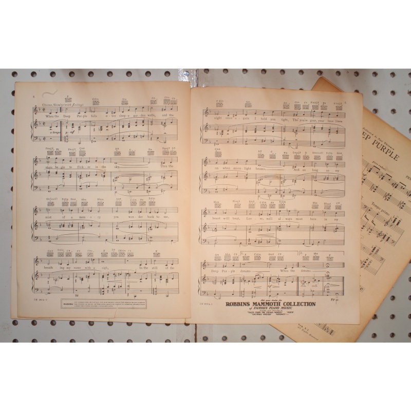 1934 - Deep purple - Sheet Music