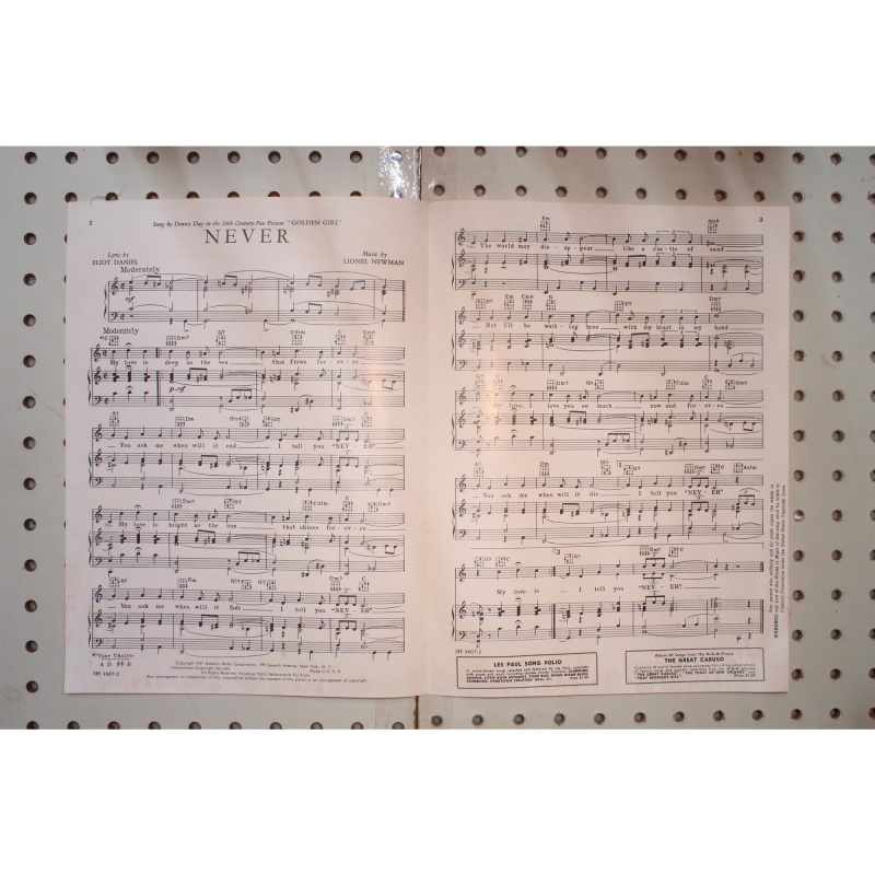 1951 - Never golden girl Mitzi Gaynor - Sheet Music
