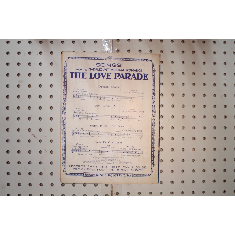 1929 - The love Parade musical romance - Sheet Music