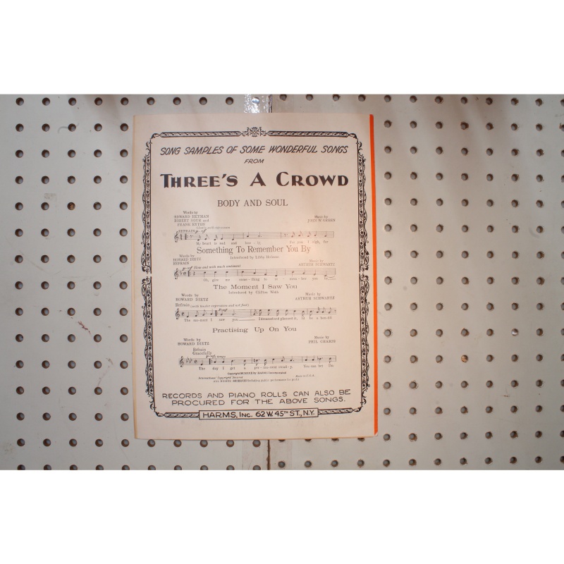 1930 - Something to remember you by threes a crowd - Sheet Music