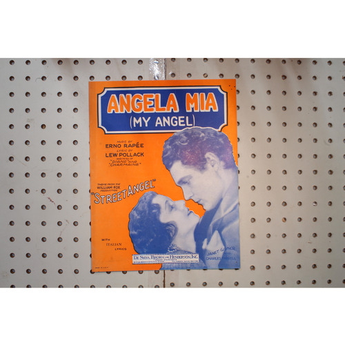 1928 - Angela Mia My Angel Street Angel - Sheet Music