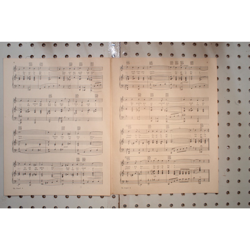 1928 - Angela Mia My Angel Street Angel - Sheet Music