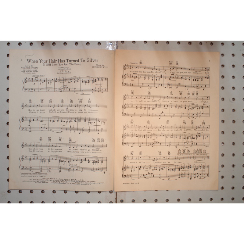 1930 - When your hair has turned to silver - Sheet Music