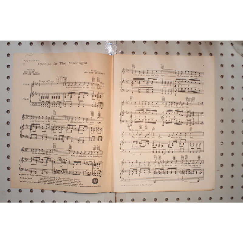 1933 - Orchids in the moonlight flying down to Rio - Sheet Music