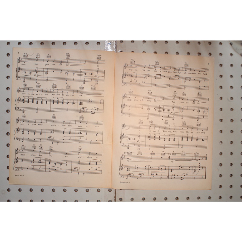 1936 - Robins and roses Irving Berlin inc - Sheet Music