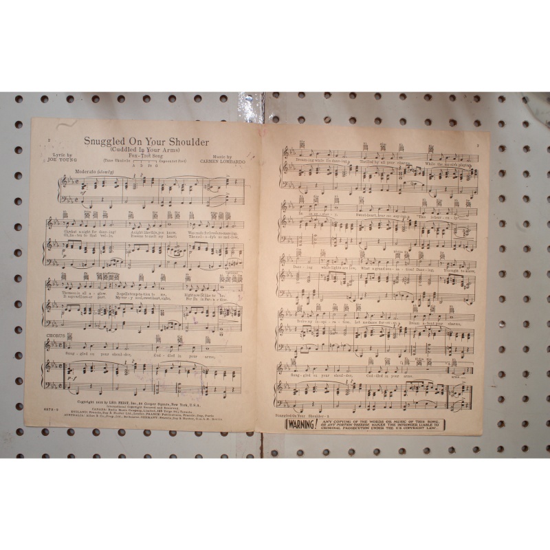 1932 - Snuggled on your shoulder - Sheet Music