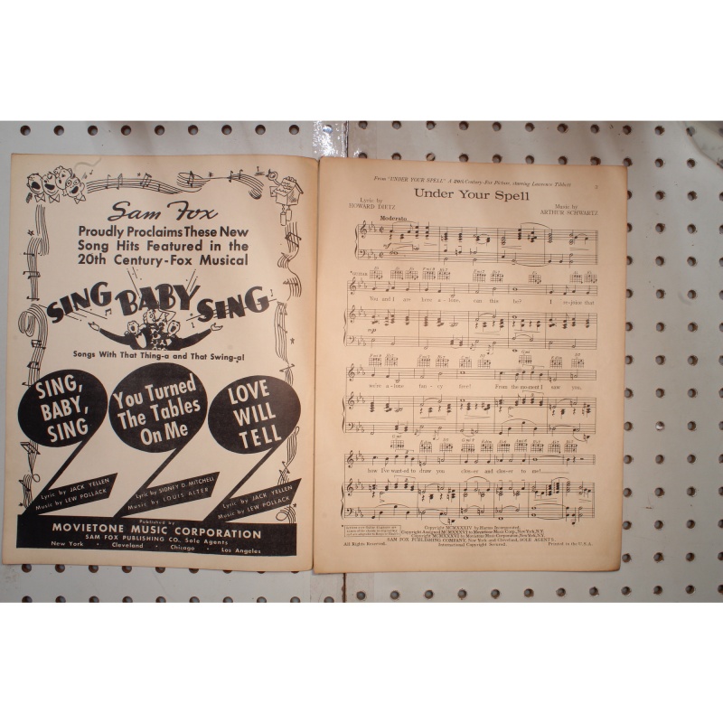 1934 - Under your spell Lawrence Tibbett - Sheet Music