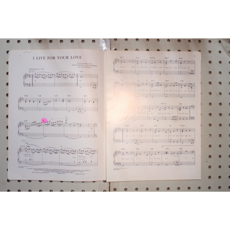 1987 - I live for your love Natalie Cole - Sheet Music