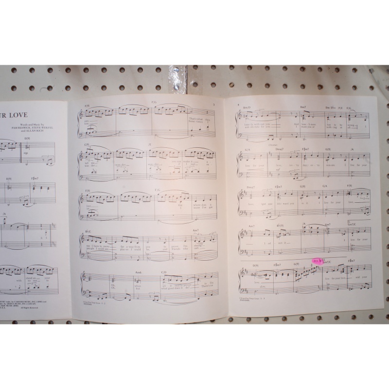 1987 - I live for your love Natalie Cole - Sheet Music