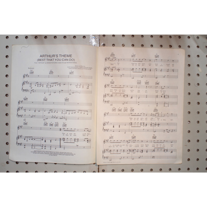 1981 - Arthur Christopher Cross theme best that you can do - Sheet Music