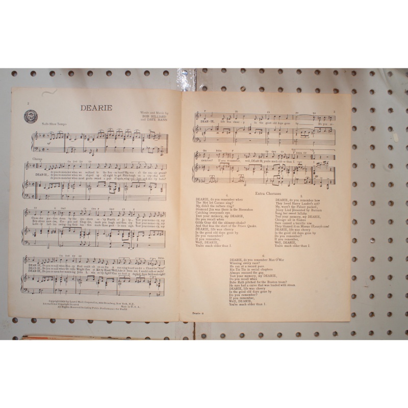 1950 - Dearie from the Copacabana show - Sheet Music