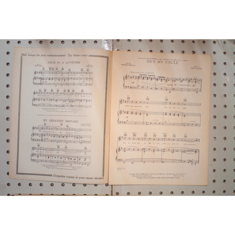 1940 - Hes my uncle - Sheet Music