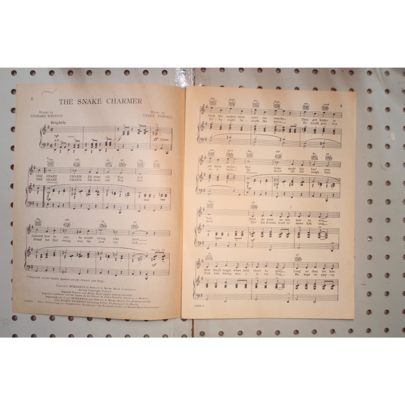 1937 - The snake charmer - Sheet Music