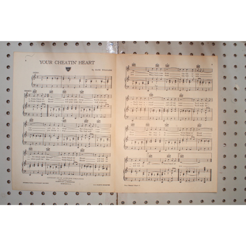 1952 - Your cheatin heart - Sheet Music