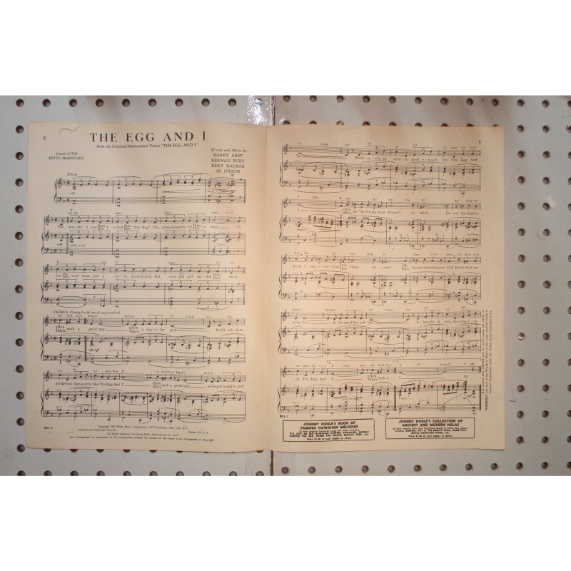 1947 - The egg and I - Sheet Music