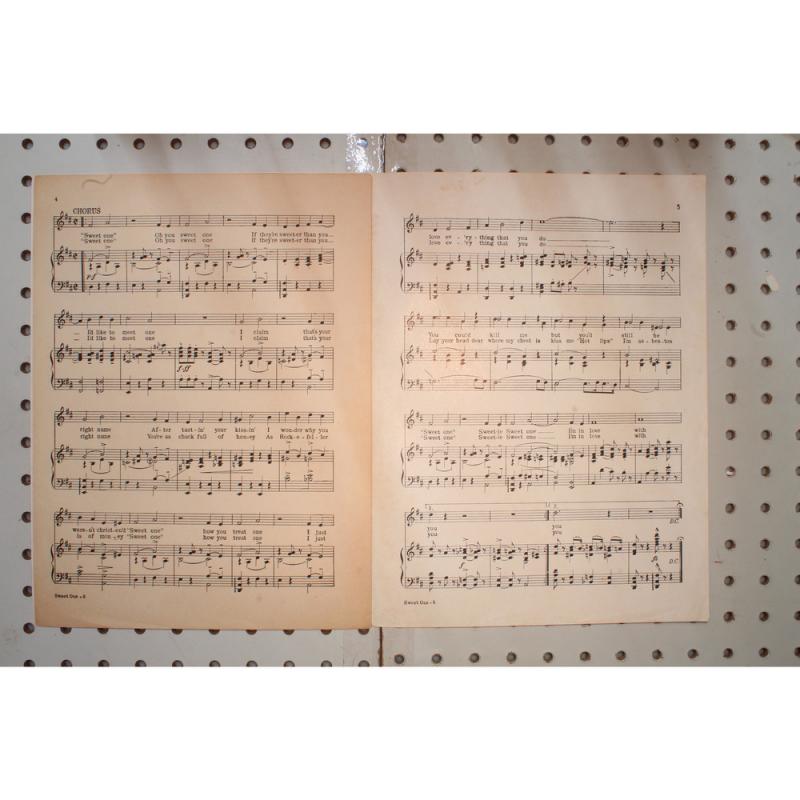 1923 - Sweet One AL Jolson - Sheet Music
