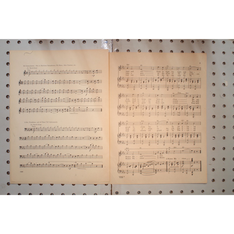 1943 - The Marines hymn from the Halls of Montezuma - Sheet Music