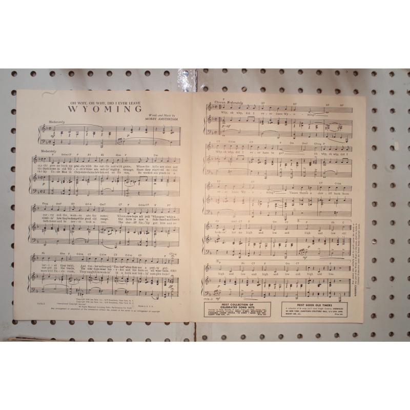 1946 - Oh why oh why did I ever leave Wyoming - Sheet Music